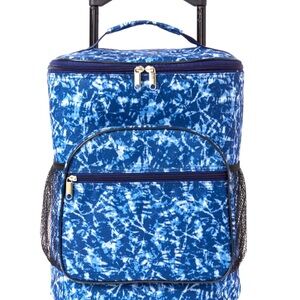 🌺New Unused Rolling Bag Blue Batik School Work Toys